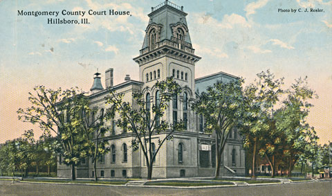 Henry and Lillie traveled 10 miles from Litchfield to this beautiful courthouse in Hillsboro, the Montgomery County seat, where their marriage license was issued on Wednesday, October 16, 1889. They were married the following day in Litchfield by J.J. Purcell, Pastor of the Evangelical Lutheran Church. 
