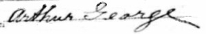Arthur's signature on his WWI draft registration card, June 1918